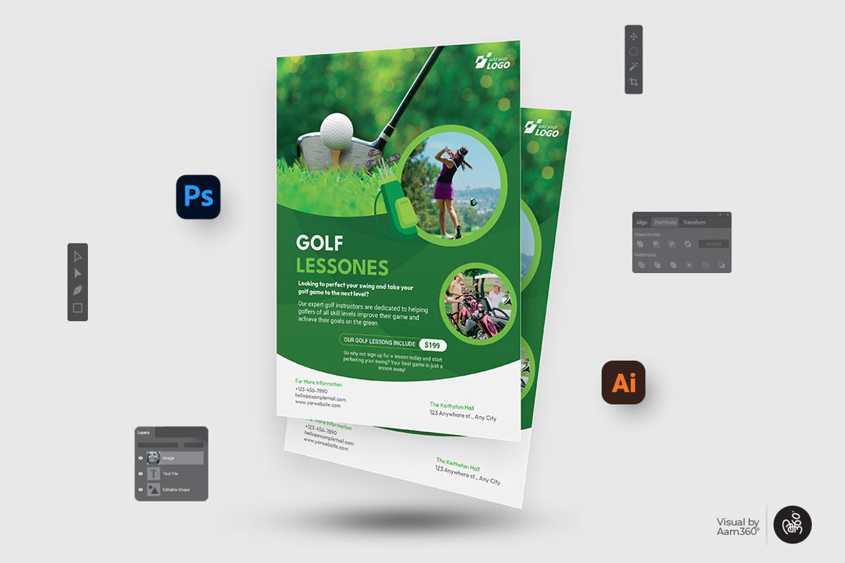 Golf Tournament Flyer Template, a Flyer Template by Aam360 (Photo 2 of 2)