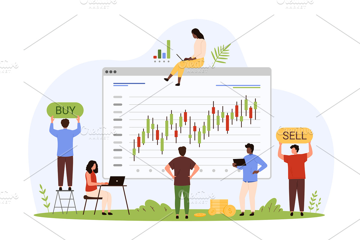 Stock market analytics for, a Finance Illustration by Flashvector
