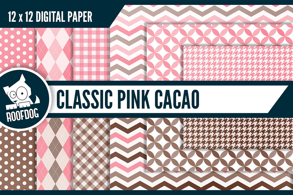 Classic pink cacao digital paper, a Pattern Graphic by Roofdog Design (Photo 1 of 5)