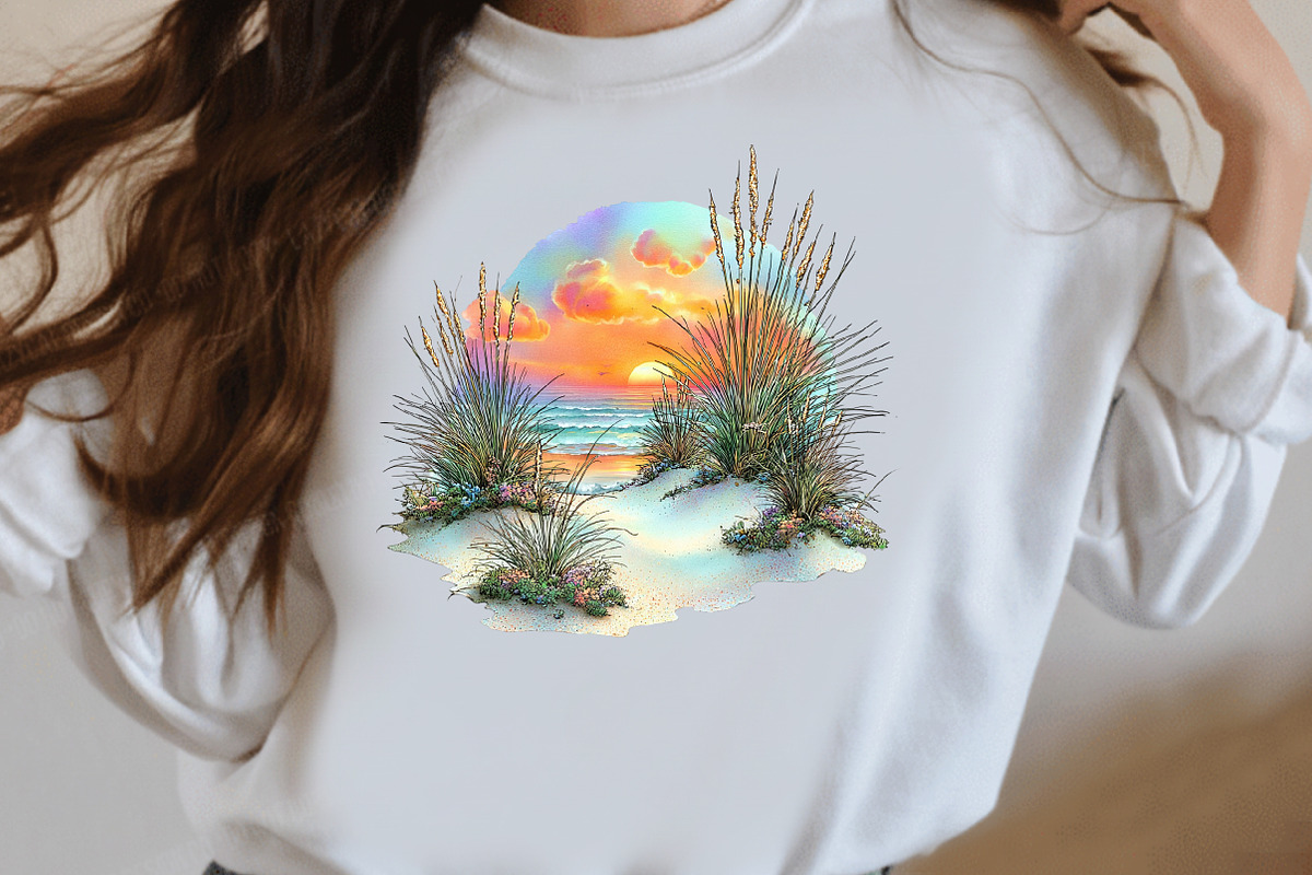 Watercolor Beach Sunset PNG Clipart, a Seasonal Illustration by Designworld (Photo 7 of 8)