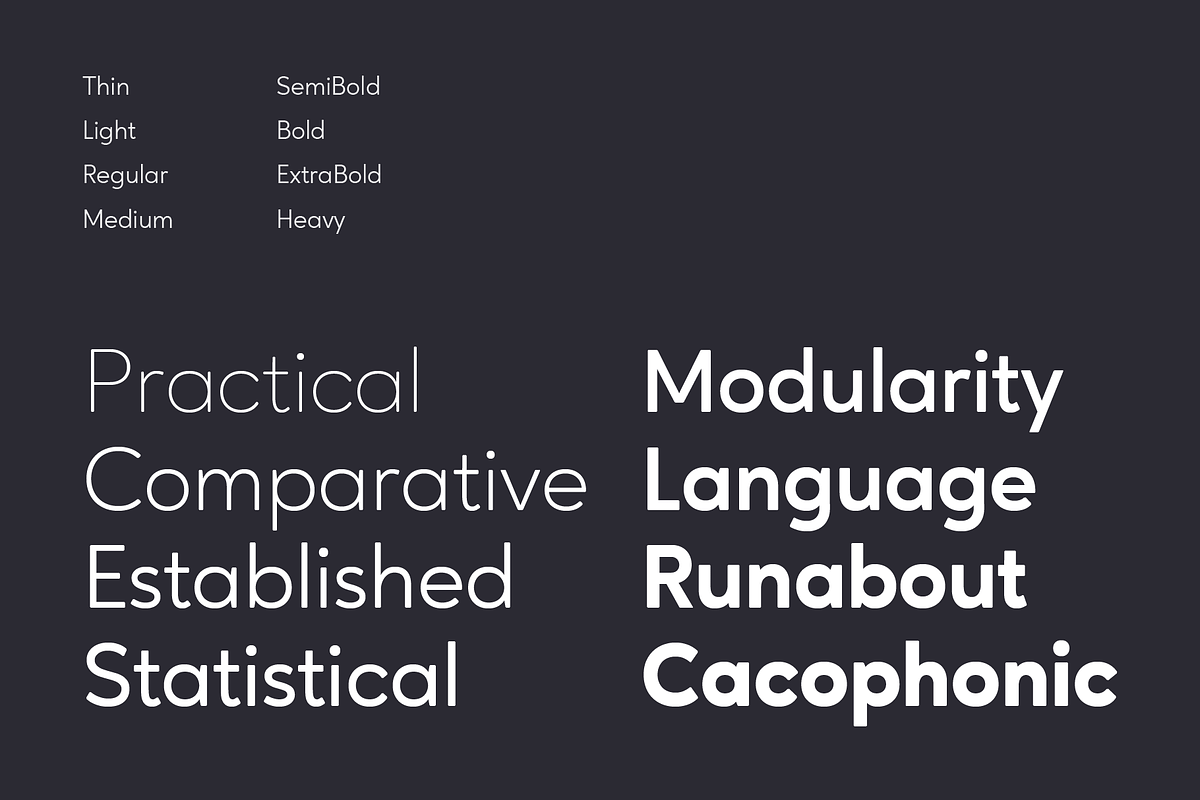 Ageo; 16 Geometric Font Family, a Sans Serif Font by Eko Bimantara (Photo 5 of 13)