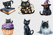 Halloween Black Cat Clipart, an Illustration by Black Bird Studio (Thumbnail 6 of 6)