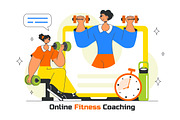 10 Online Fitness Coaching Vector, a Sport Illustration by denayunebgt (Thumbnail 4 of 4)
