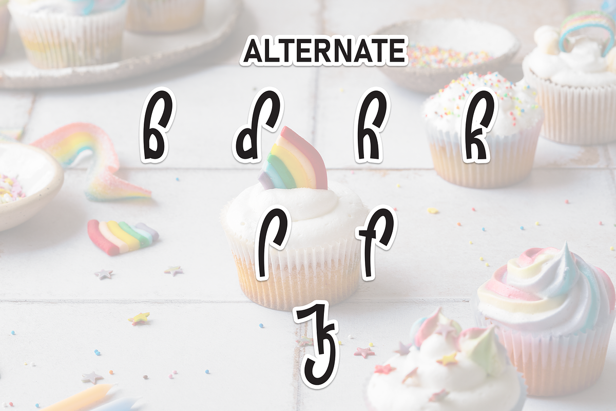 Rainbow Cake | Script Font, a Script Font by Scratchones (Photo 8 of 9)