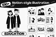 510 Notion Style Education Pack, an Education Illustration by DaisyStudio (Thumbnail 1 of 10)