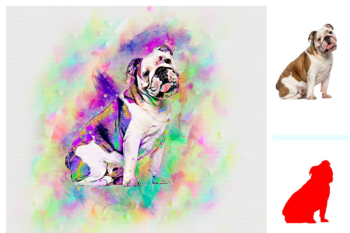 Pet Watercolor Art Plugin, an Action Add-On by MRI STUDIO (Photo 4 of 15)