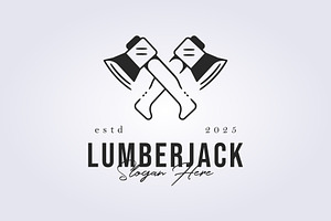 lumberjack logo design, a Branding & Logo Template by Lodzrov