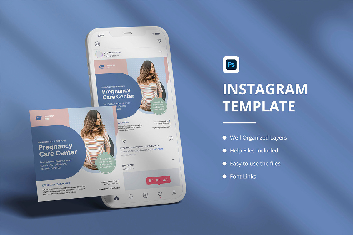 Pregnancy Care Center Instagram Post, a Social Media Template by hekenostudio (Photo 1 of 2)