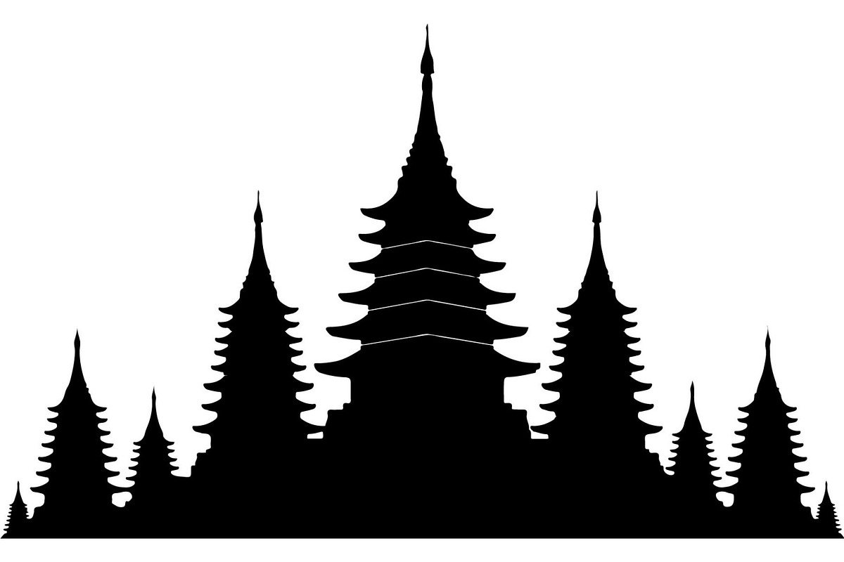 Pagoda Temple Silhouette, an Object Graphic by Designer_Momina (Photo 12 of 20)