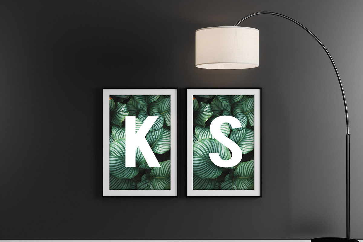 Double Poster Frame with lamp, a Product Mockup by Graphictwister