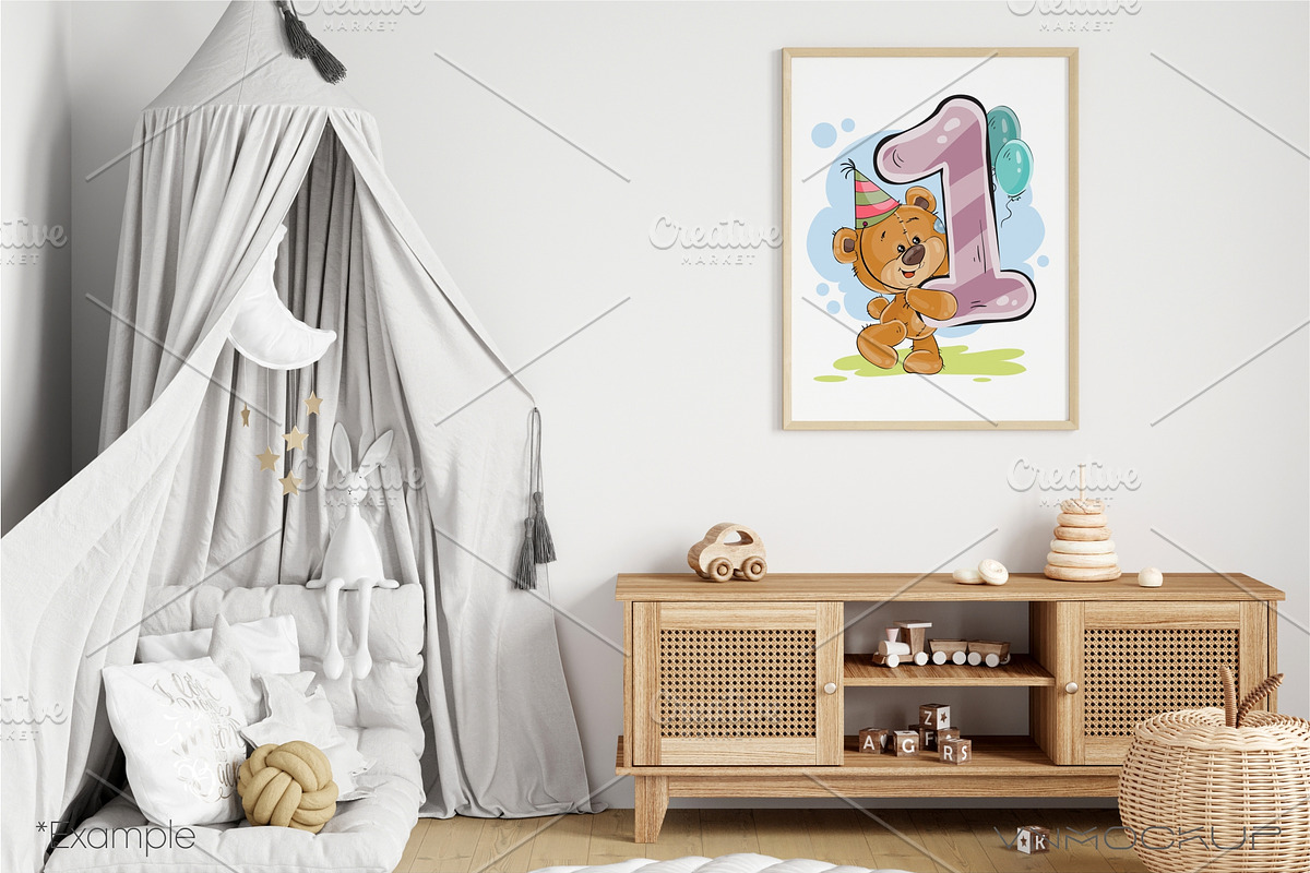 Kids Room Frame Bundle - 61 Mockups, a Print Template by VNmockup (Photo 5 of 16)