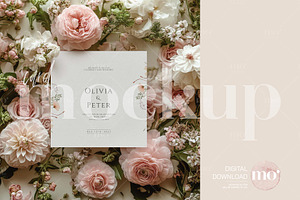 Floral Square Card Mockup, a Product Mockup by MoMockups