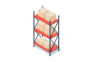 Storage parcel rack icon. Flat, a Transportation Illustration by the8monkey