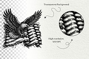 Patriotic Eagle Engraving Graphics, a Seasonal Illustration by DENIDigitalArtSudio (Thumbnail 6 of 6)