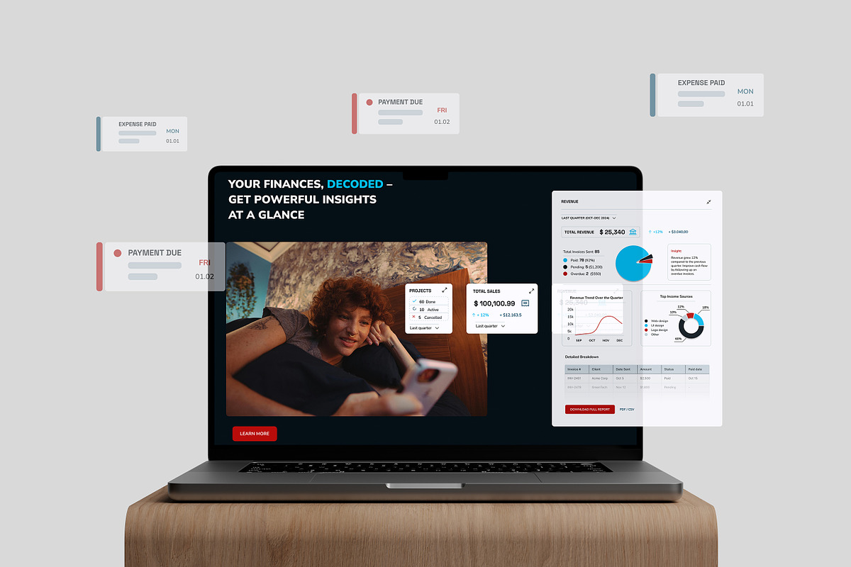 PayVue – Invoice & Expense Tracker, a Mac Mockup by gvanabas (Photo 1 of 9)