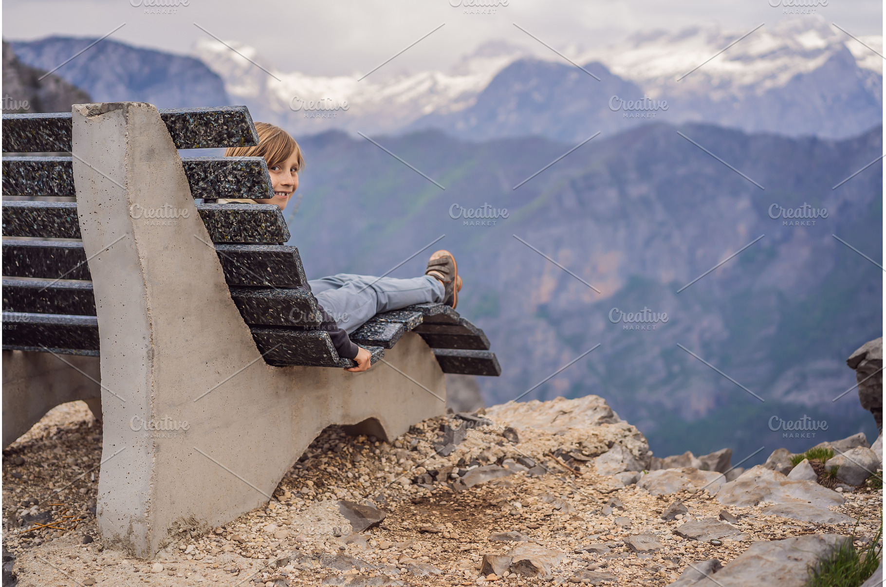 Boy tourist on background of, a Nature Photo by Elizaveta Galitskaya