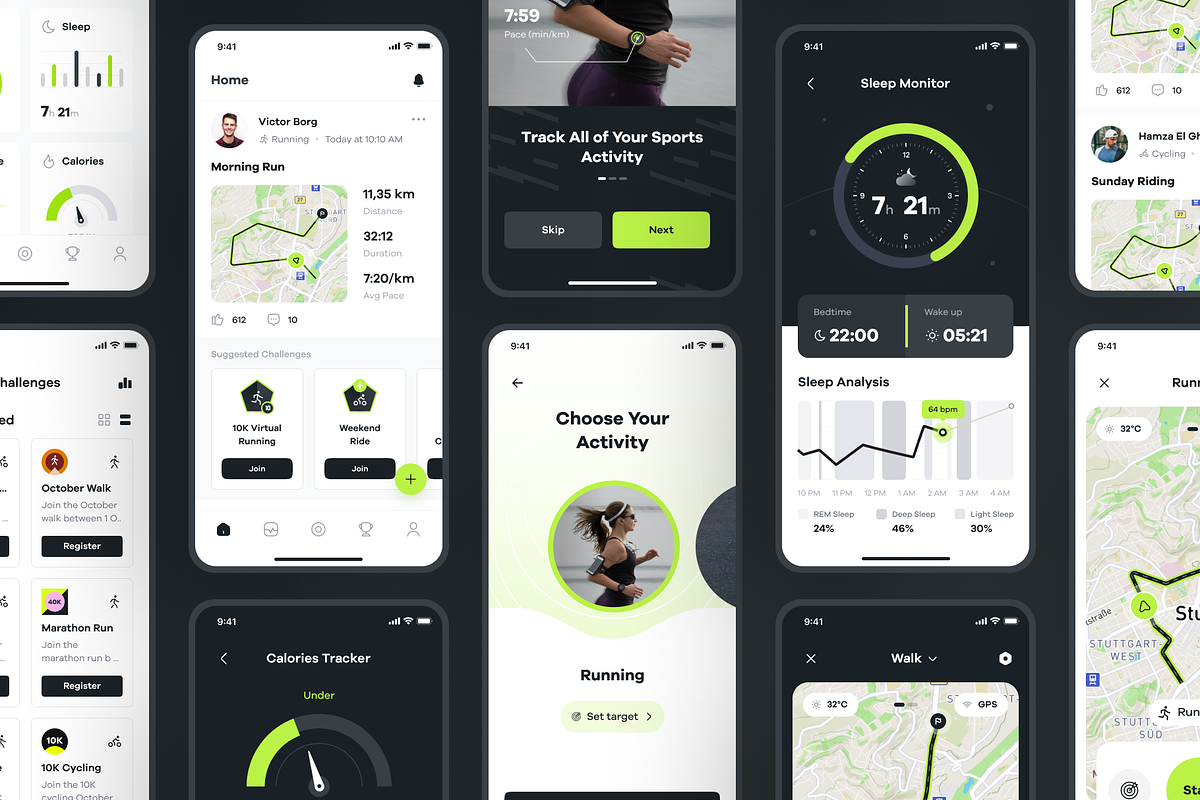 Sportly Fittech Web & Mobile UI Kit, an UI Kit Template by dhuhacreative (Photo 6 of 8)