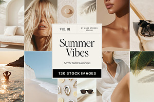 Serene Summer Beach Stock Images