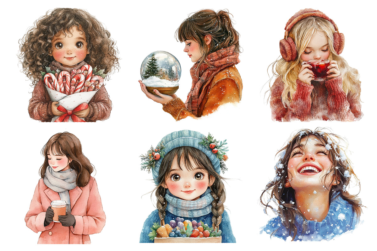 Watercolor Christmas Market Clipart, an Illustration by Daily.Designs (Photo 4 of 5)