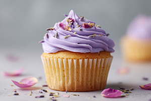 Colorful sweet cupcakes with frosting for party, a Food & Drink Photo by AlyaAnd