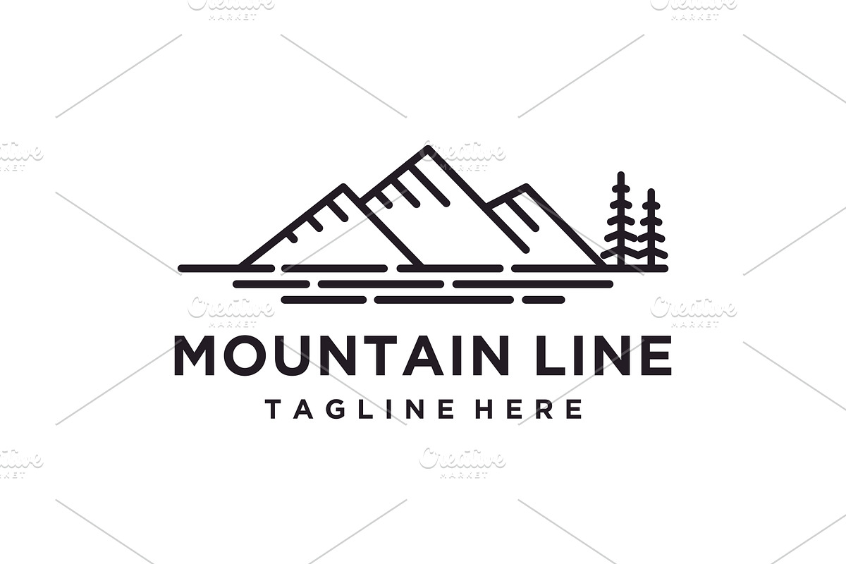 Mountain Line Art Logo Design, a Branding & Logo Template by jundio studio