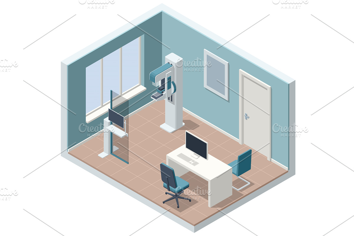 A medical examination room with a, a Healthcare Illustration by Golden Sikorka