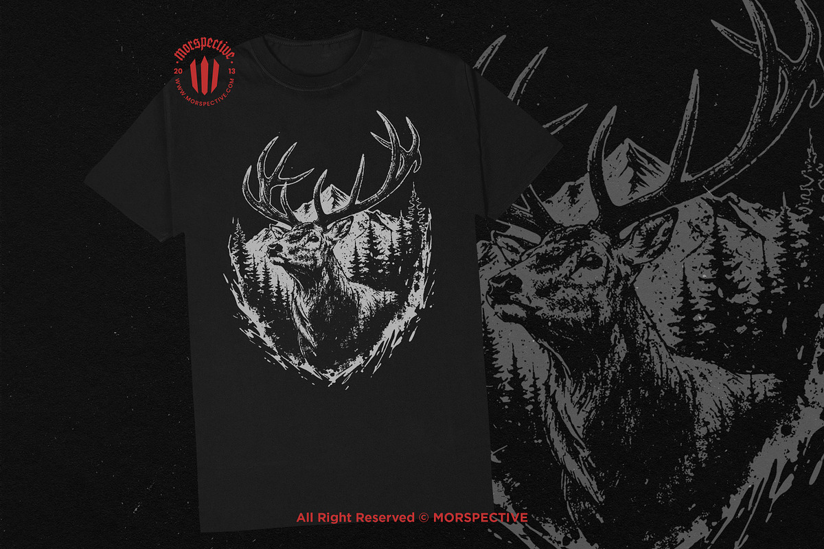 10 Bundle Dark Art Mountain Deer, an Illustration by Morspective (Photo 2 of 7)