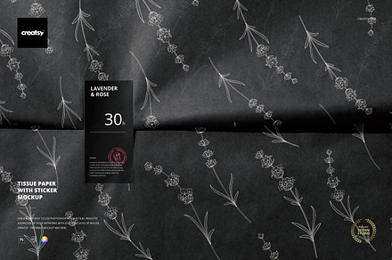 Wrapping Paper with Sticker Mockup, a Packaging Mockup by creatsy5