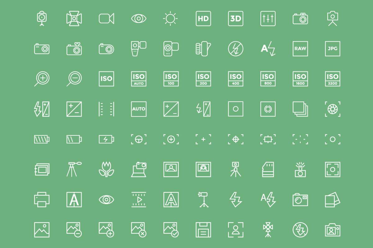 100+ Photography Vector Icons, an Icon by Creative Stall (Photo 2 of 2)
