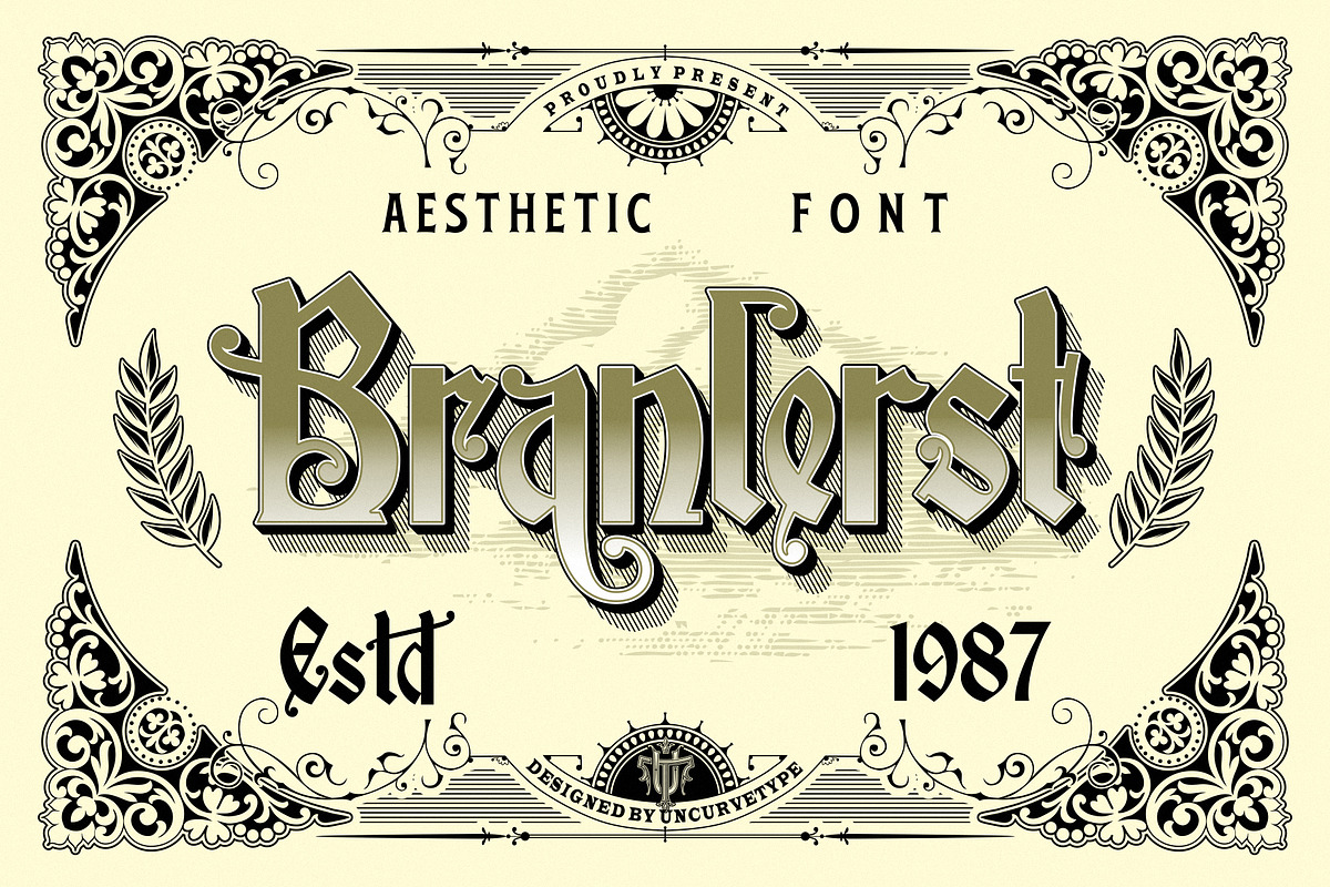 Branlerst, a Blackletter Font by uncurve (Photo 1 of 9)