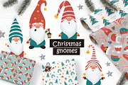 Christmas Gnomes and  Patterns, a Wallpaper Graphic by Nafanya (Thumbnail 1 of 12)