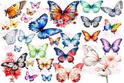 Botanical Butterfly Clipart Decor, a Decorative Illustration by Watercolor Digital (Thumbnail 6 of 9)