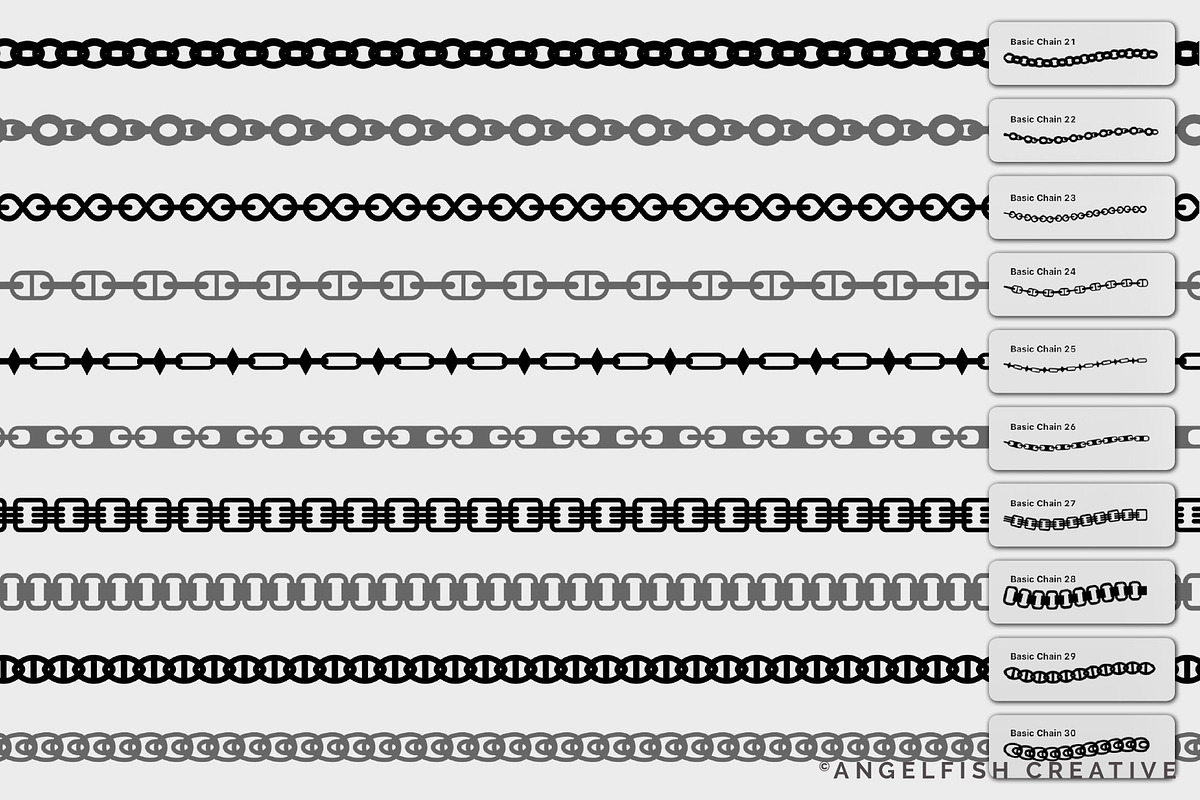 Basic Chains Brushes for Procreate, a Brush Add-On by AngelfishCreative (Photo 4 of 5)