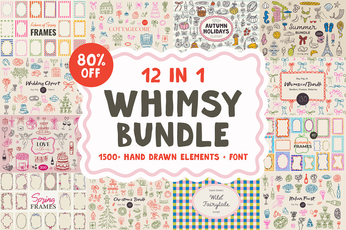 12 in 1 Ultimate Whimsical Bundle, an Object Graphic by AnnArt (Photo 1 of 10)