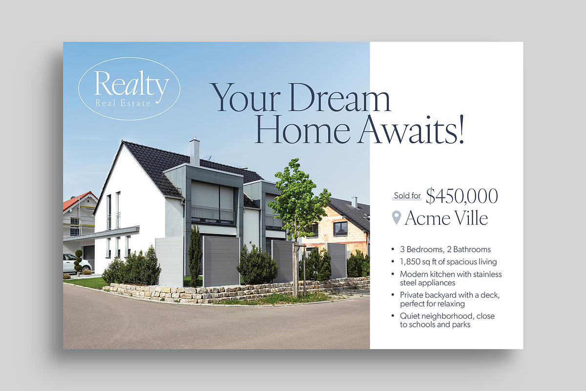 Real Estate Postcard Template, a Card Template by BrandPacks (Photo 2 of 5)