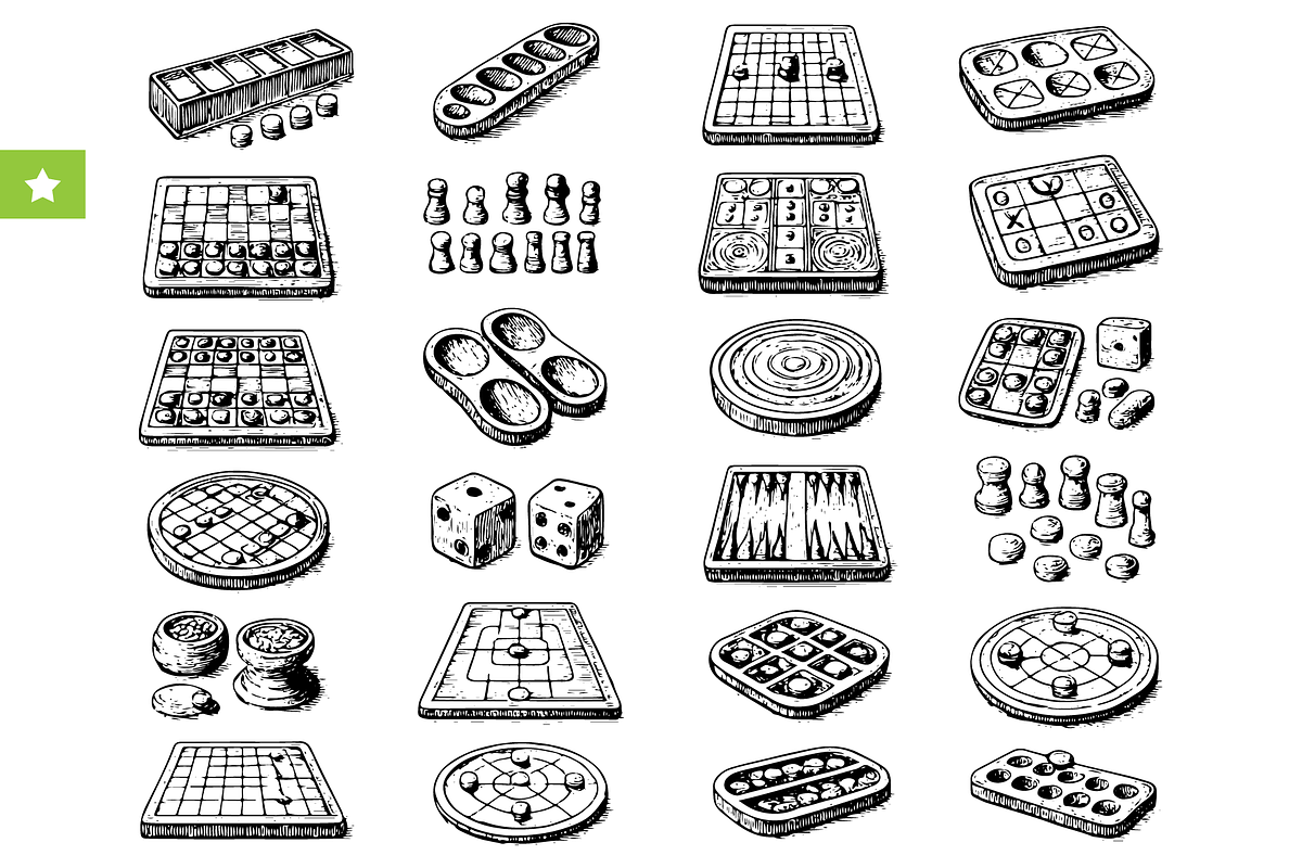 Vintage Board Games Collection, an Object Graphic by RT Studio (Photo 1 of 4)