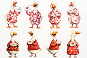 Watercolor Valentine Goose Clipart, an Animal Illustration by SugarCloudStudioArt (Thumbnail 2 of 7)
