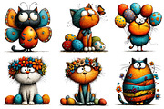 Whimsical Easter Cat Clipart PNG, an Illustration by Dream Creation (Thumbnail 3 of 6)