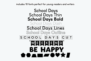 School Font Bundle 10 Fonts