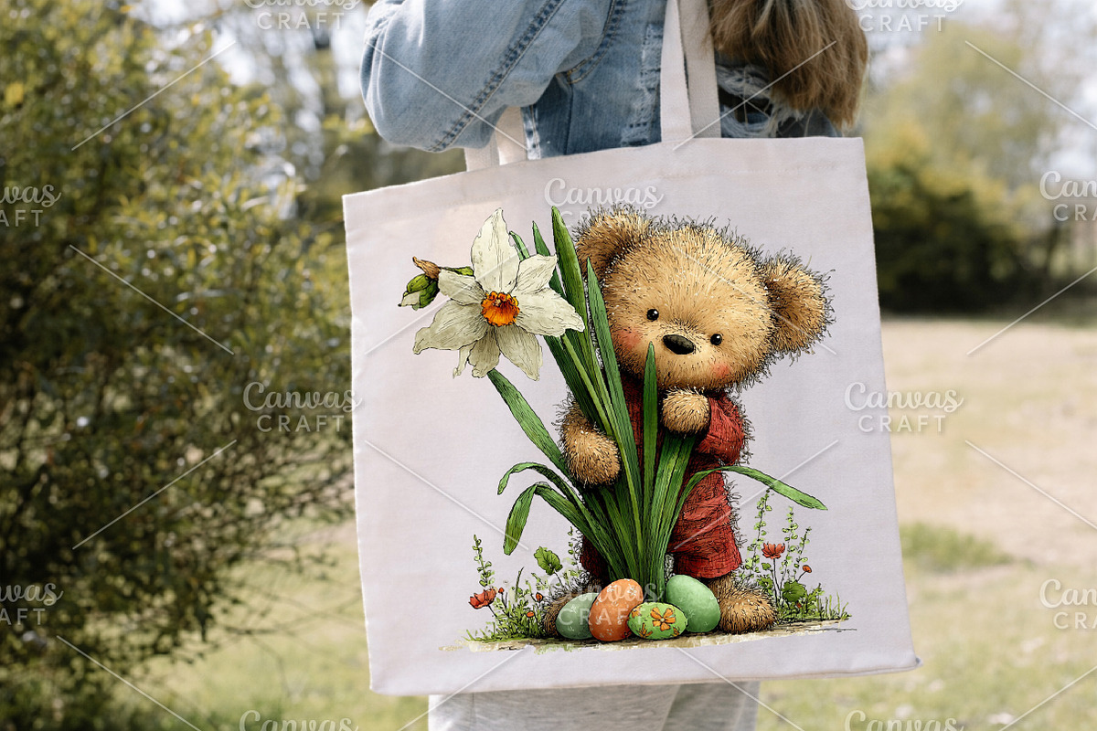 Whimsical Easter Teddy Bear Clipart, an Illustration by Canvas Craft (Photo 6 of 7)