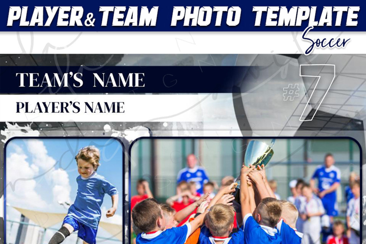 Soccer Blue Memory Mate Template, a Poster Template by Brenda Avila Designs (Photo 1 of 2)
