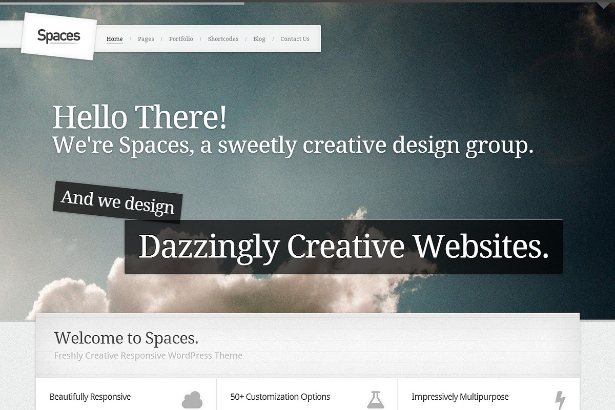 Spaces – Premium Responsive WP Theme, a WordPress Template by Klassio (Photo 1 of 4)