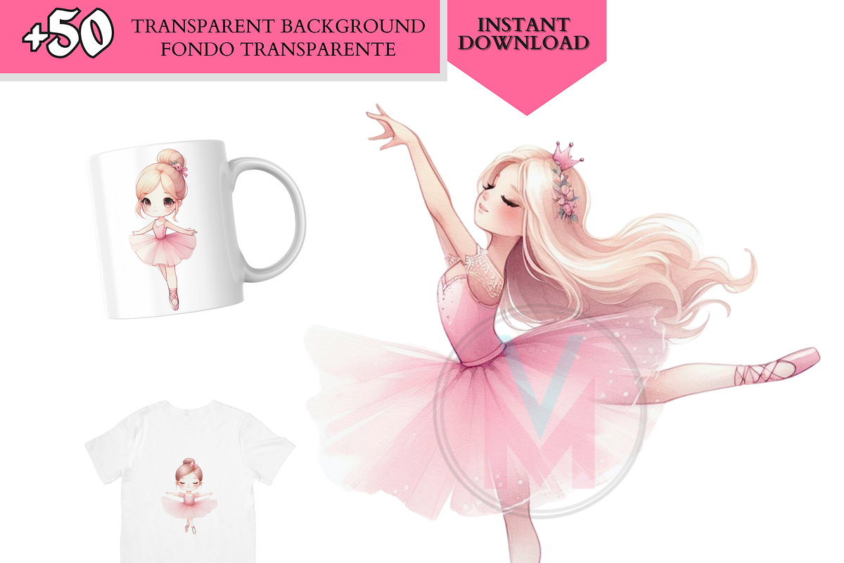 Pink Ballerina Clipart, Cute ballet, a Person Illustration by VM PARTYS  BY TAIRUMA (Photo 5 of 10)