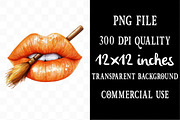 Watercolor Halloween Lips Clipart Bu, an Illustration by Designking (Thumbnail 4 of 4)