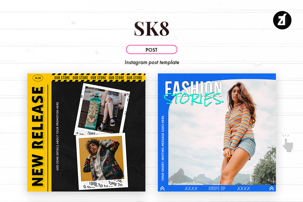 SK8 instagram graphic template, a Social Media Template by Chanut is industries (Photo 4 of 8)