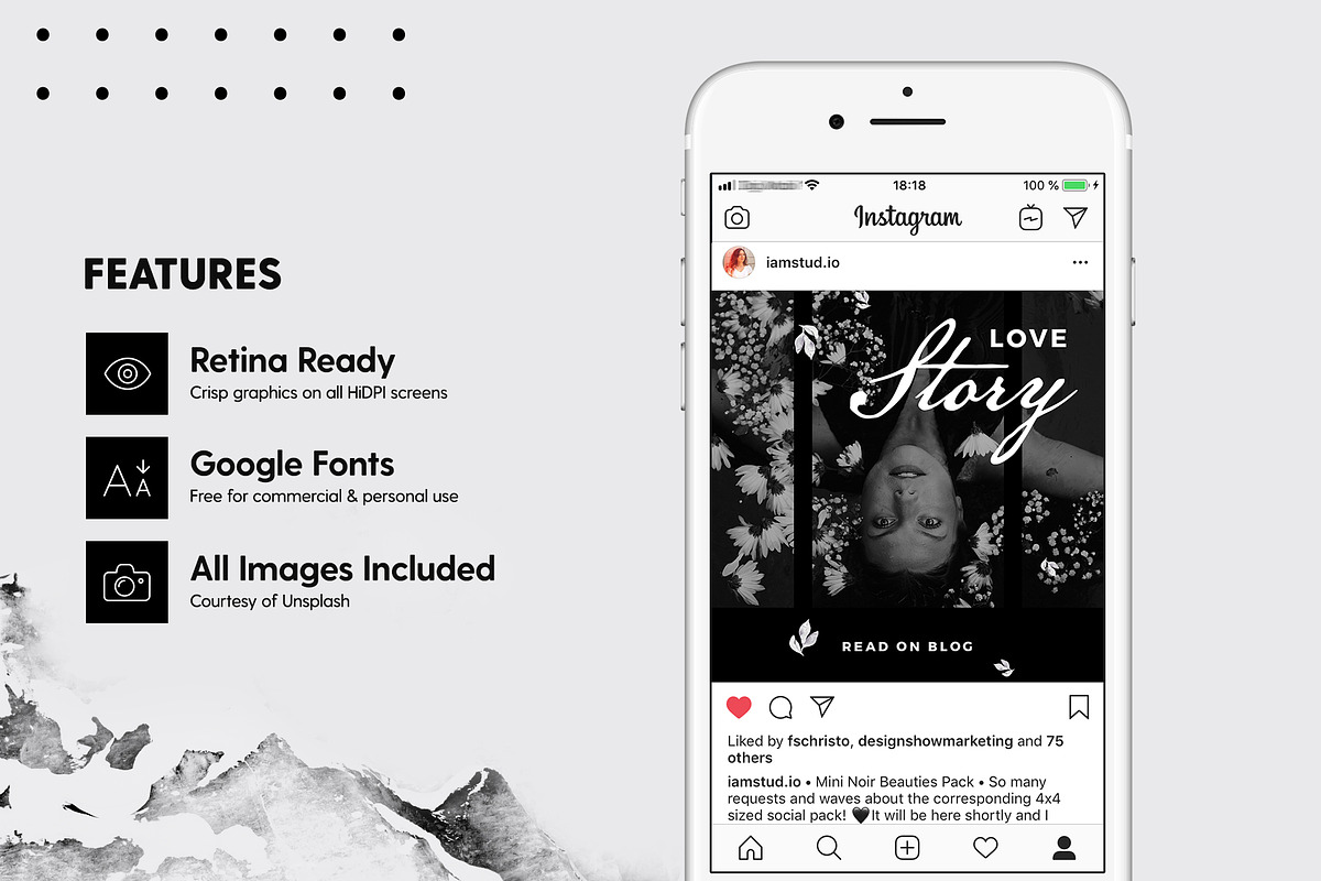 SALE 2in1 Noir Beauty Edition, a Social Media Template by The Wedding Shop (Photo 13 of 15)