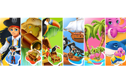 Pirate party. Children holiday, game