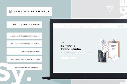 Symbolis Bootstrap Landing Page, a Bootstrap Template by Egotype