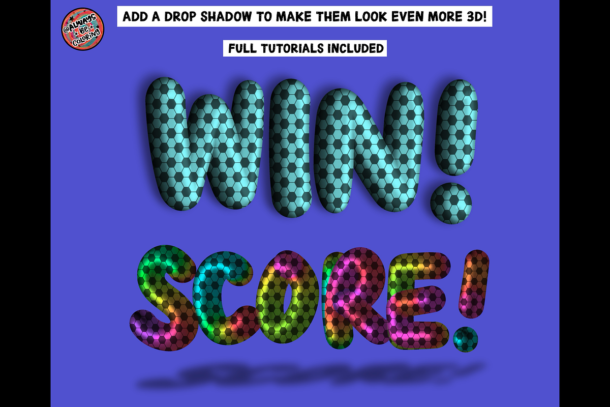 Procreate 3D Soccer Lettering Set, a Brush Add-On by AlwaysBeColoring (Photo 12 of 14)