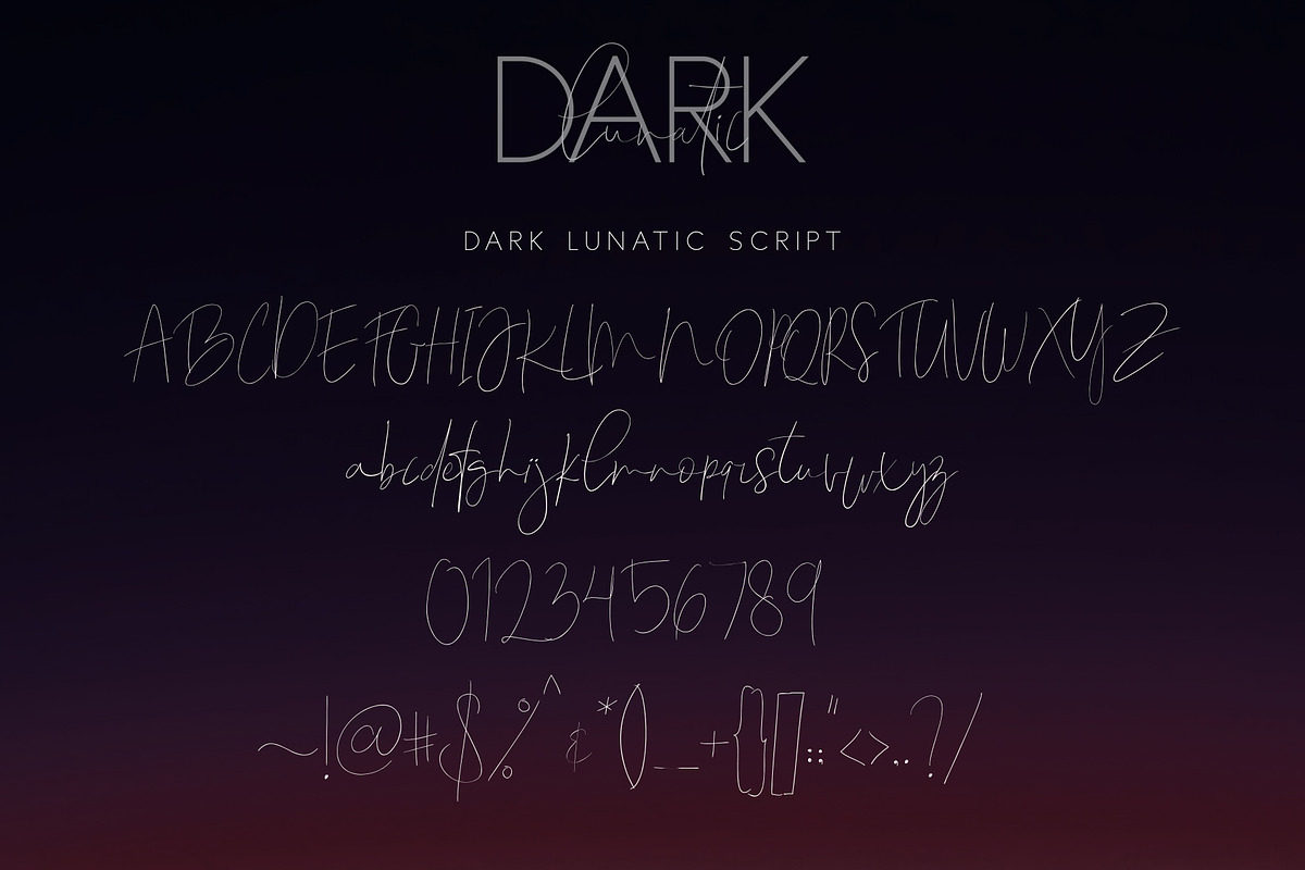 Dark Lunatic Duo, a Script Font by Chocotype Std (Photo 11 of 12)